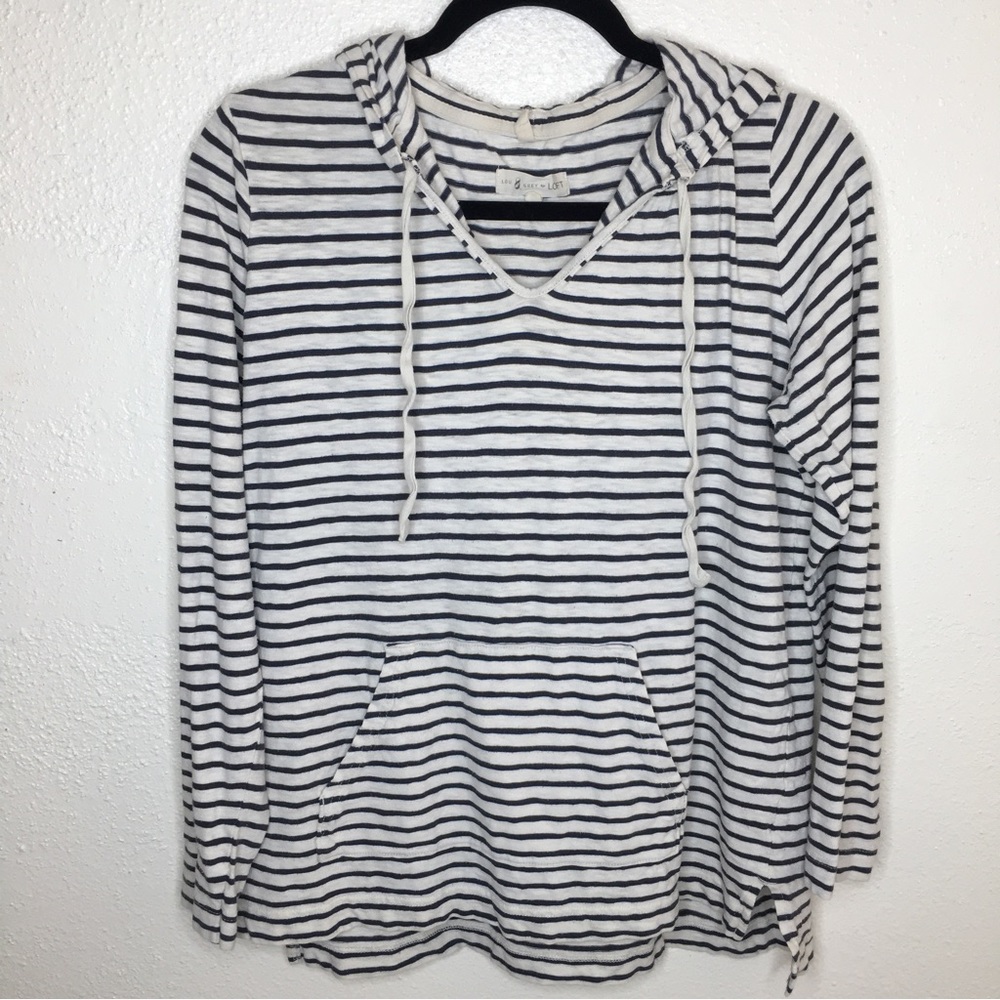 Lou & Grey for LOFT Striped Hoodie Sweatshirt S